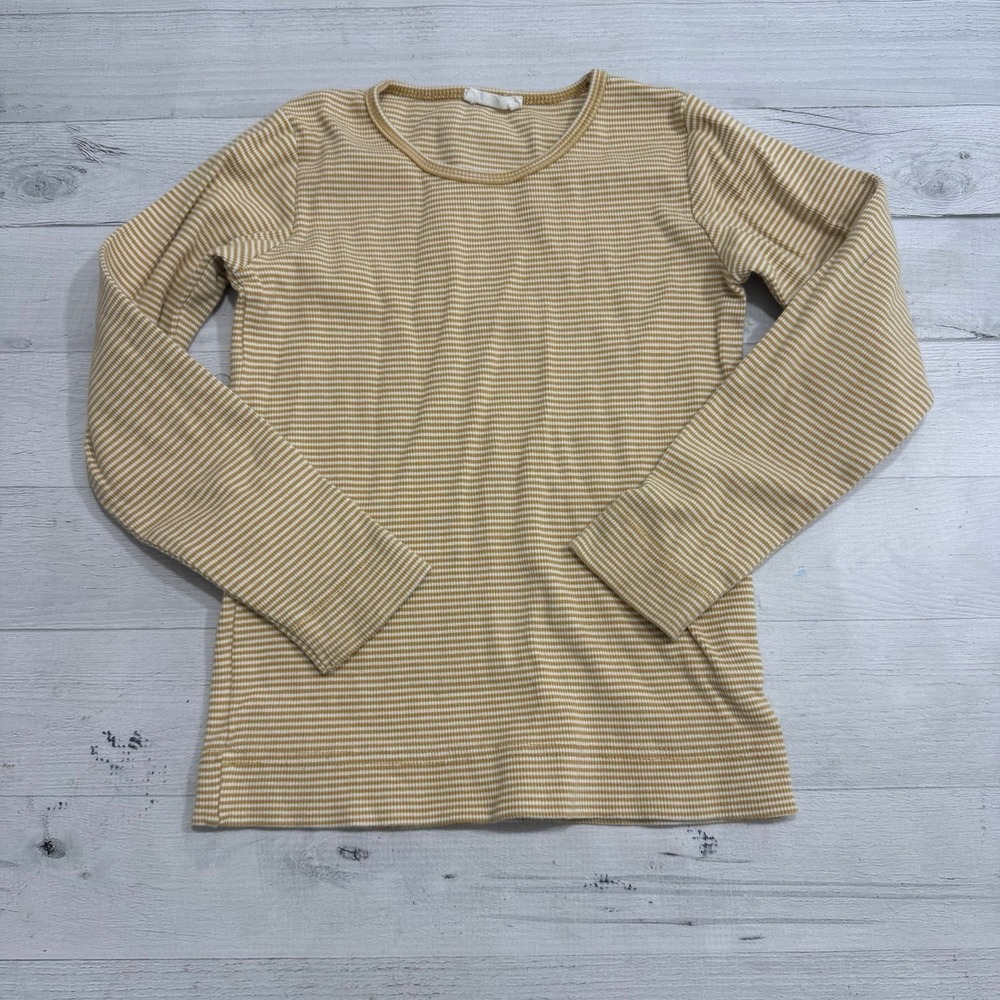 Jamie Kay organic cotton girls ribbed yellow white stripe‎ long sleeve 7 years